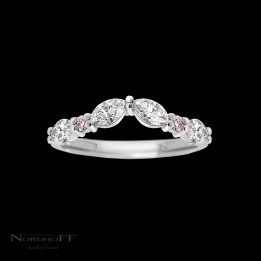 Shaped Wedding Ring with Argyle Pink Diamonds