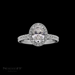 Oval Diamond Halo Engagement Ring