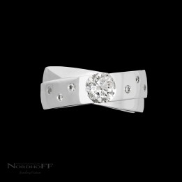 Wide Crossover Engagement Ring