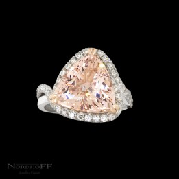 Morganite and Diamond Engagement Ring