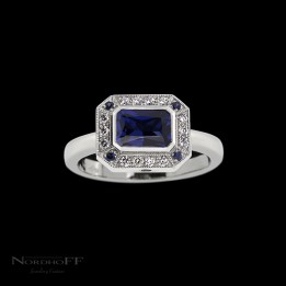 East West Sapphire Engagement Ring