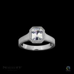 Champagne Sapphire with Side Halo Engagement Ring