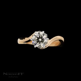 Climbing Rose Solitaire Diamond Engagement Ring