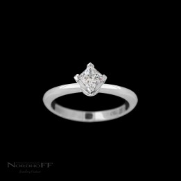 Diagonally Set Princess Cut Diamond Engagement Ring