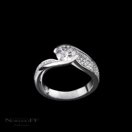 Pave Set Diamond Engagement Ring