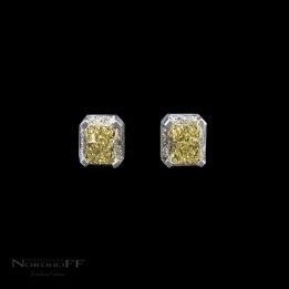 Yellow Diamond Stud Earrings