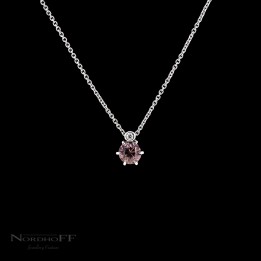 Natural Zircon and Diamond Pendant
