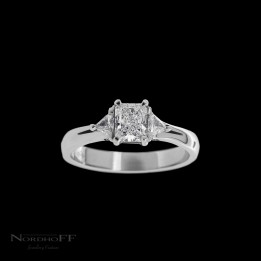 Radiant Cut Trilogy Engagement Ring