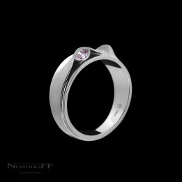 Pink and White Diamond Ribbon Dress Ring