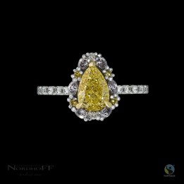 Fairtrade Yellow and Blue Diamond Engagement Ring