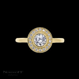 Yellow Gold Halo Engagement Ring