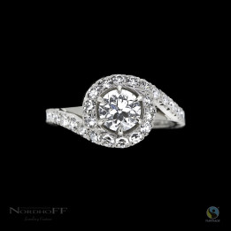 Vintage Halo Diamond Engagement Ring