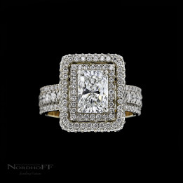 Radiant Cut Diamond Double Halo Engagement Ring