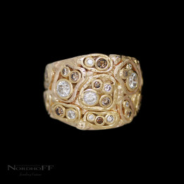 Rose and Yellow Gold Multi Tone Diamond Ring