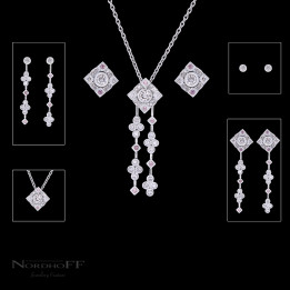 Argyle Pink Diamond Earring and Necklace Suite