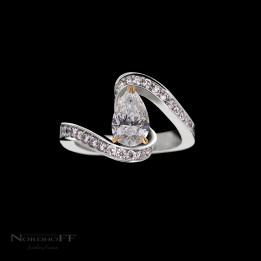Pear Cut Diamond and Argyle Pink Diamond Engagement Ring