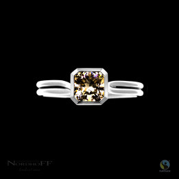 Radiant Cut Champagne Argyle Engagement Ring
