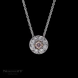 Pink Rose Circular Diamond Pendant