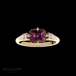 Red Sapphire and Argyle Diamond engagement ring