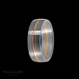 Central Rose Gold and Palladium Wedding Ring