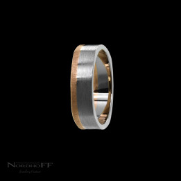 Cushion Profile Palladium and Rose Gold Wedding Ring